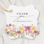 春カラフルワイルドフラワーメドウ庭園の結婚式 フェイバータグ (正面)