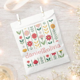 春カラフルワイルドフラワーメドウ庭園の結婚式 フェイバーバッグ