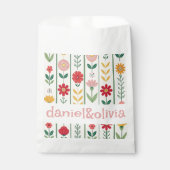 春カラフルワイルドフラワーメドウ庭園の結婚式 フェイバーバッグ (正面)