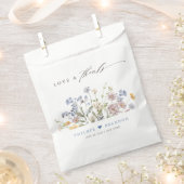 春カラフルワイルドフラワーメドウ庭園の結婚式 フェイバーバッグ (クリップ留めされた状態)