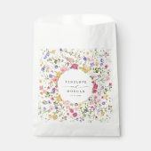 春カラフルワイルドフラワーメドウ庭園の結婚式 フェイバーバッグ (正面)