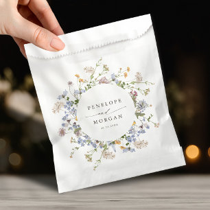 春カラフルワイルドフラワーメドウ庭園の結婚式 フェイバーバッグ