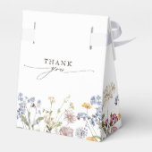 春カラフルワイルドフラワーメドウ庭園の結婚式 フェイバーボックス (裏面サイド)