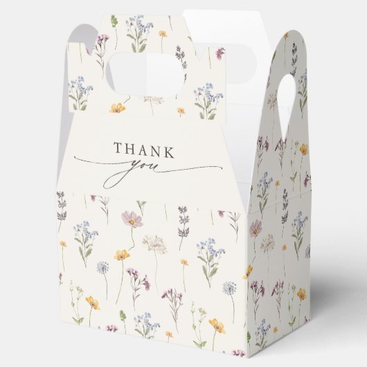 春カラフルワイルドフラワーメドウ庭園の結婚式 フェイバーボックス (オープン)