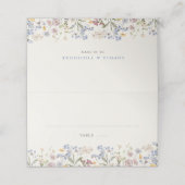 春カラフルワイルドフラワーメドウ庭園の結婚式 プレイスカード (外部開封)