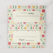 春カラフルワイルドフラワーメドウ庭園の結婚式 プレイスカード (外部開封)