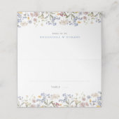 春カラフルワイルドフラワーメドウ庭園の結婚式 プレイスカード (外部開封)