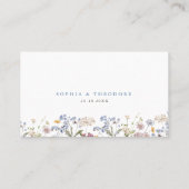 春カラフルワイルドフラワーメドウ庭園の結婚式 プレイスカード (裏面)