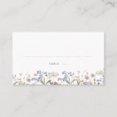 春カラフルワイルドフラワーメドウ庭園の結婚式 プレイスカード (正面)