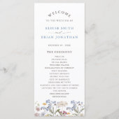 春カラフルワイルドフラワーメドウ庭園の結婚式 プログラム (正面)