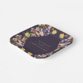 春カラフルワイルドフラワーメドウ庭園の結婚式 ペーパープレート (傾斜あり)