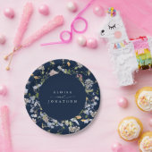 春カラフルワイルドフラワーメドウ庭園の結婚式 ペーパープレート (パーティー)