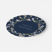 春カラフルワイルドフラワーメドウ庭園の結婚式 ペーパープレート (アングル)