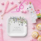 春カラフルワイルドフラワーメドウ庭園の結婚式 ペーパープレート (パーティー)