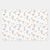 春カラフルワイルドフラワーメドウ庭園の結婚式 ラッピングペーパーシート (正面3)
