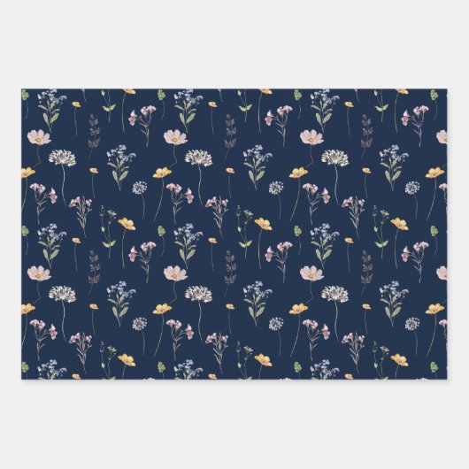 春カラフルワイルドフラワーメドウ庭園の結婚式 ラッピングペーパーシート (正面)