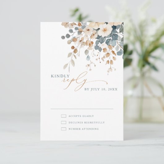 春カラフルワイルドフラワーメドウ庭園の結婚式 出欠カード (スタンド正面)