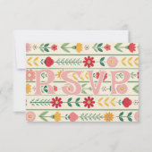 春カラフルワイルドフラワーメドウ庭園の結婚式 出欠カード (正面)