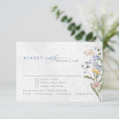 春カラフルワイルドフラワーメドウ庭園の結婚式 出欠カード (スタンド正面)