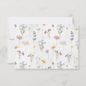 春カラフルワイルドフラワーメドウ庭園の結婚式 出欠カード (裏面)