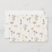 春カラフルワイルドフラワーメドウ庭園の結婚式 出欠カード (裏面)