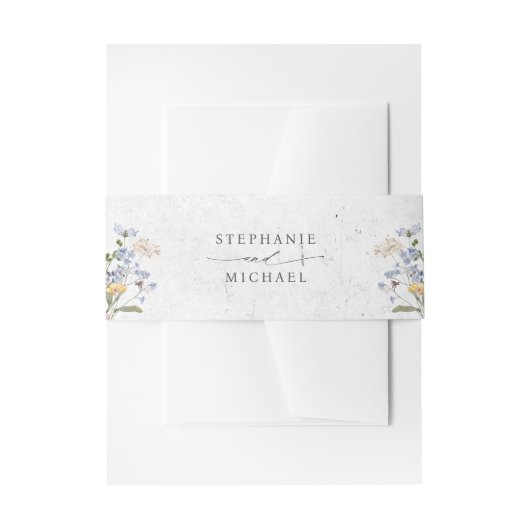 春カラフルワイルドフラワーメドウ庭園の結婚式 招待状ベリーバンド (正面例)