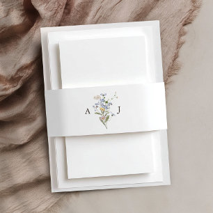 春カラフルワイルドフラワーメドウ庭園の結婚式 招待状ベリーバンド