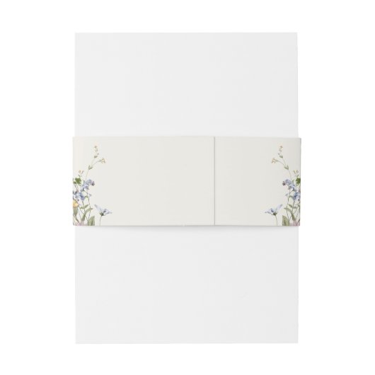 春カラフルワイルドフラワーメドウ庭園の結婚式 招待状ベリーバンド (裏面例)