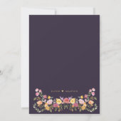 春カラフルワイルドフラワーメドウ庭園の結婚式 招待状 (裏面)