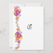 春カラフルワイルドフラワーメドウ庭園の結婚式 招待状 (裏面)