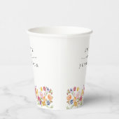春カラフルワイルドフラワーメドウ庭園の結婚式 紙コップ (右)