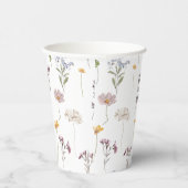 春カラフルワイルドフラワーメドウ庭園の結婚式 紙コップ (右)