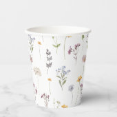 春カラフルワイルドフラワーメドウ庭園の結婚式 紙コップ (正面)