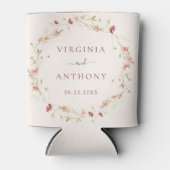 春カラフルワイルドフラワーメドウ庭園の結婚式 缶クーラー (正面)