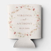 春カラフルワイルドフラワーメドウ庭園の結婚式 缶クーラー (裏面)