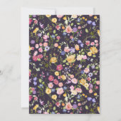春カラフルワイルドフラワーメドウ庭園の結婚式I 招待状 (裏面)