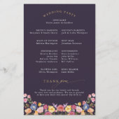 春カラフルワイルドフラワーメドウ結婚式 プログラム (裏面)
