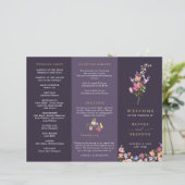 春カラフルワイルドフラワーメドウ結婚式 プログラム (スタンド正面)