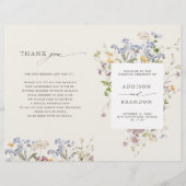 春カラフルワイルドフラワーメドウ結婚式 プログラム (正面)