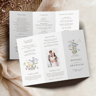 春カラフルワイルドフラワーメドウ結婚式 プログラム