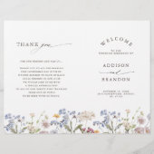 春カラフルワイルドフラワーメドウ結婚式 プログラム (正面)