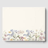 春カラフルワイルドフラワーメドウ金ゴールド結婚ズ ゲストブック (裏面)