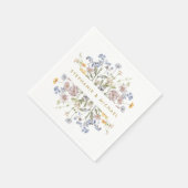 春カラフルワイルドフラワーメドウ金ゴールド結婚ズ スタンダードカクテルナプキン (角)