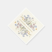 春カラフルワイルドフラワーメドウ金ゴールド結婚ズ スタンダードカクテルナプキン (角)