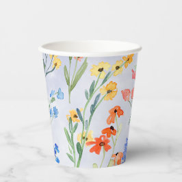 春カラフルワイルドフラワーメドウ 紙コップ