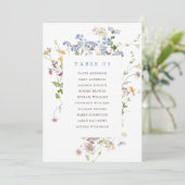春カラフルワイルドフラワー座席表カード 招待状 (スタンド正面)