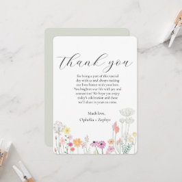 春カラフルワイルドフラワー披露宴ありがとう 招待状