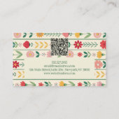 春カラフルワイルドフラワー牧草地ガーデンとQR 名刺 (裏面)