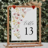 春カラフルワイルドフラワー結婚のテーブル番号