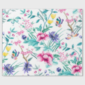 春カラフル園花パターン ラッピングペーパー (フラット)